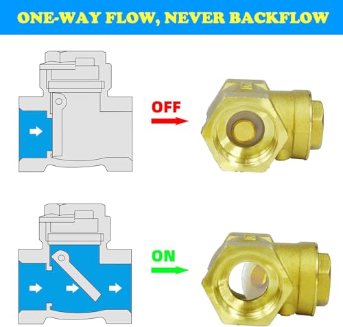 3"NPT Horizontal Brass Check Valve - Prevents Water Backflow, Suitable for Sewage Pumps & Air Compressors (DN80) - size: 3inch（DN80）
