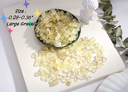 0.55lb Citrine Crystals Quartz Tumbled Stones Chips Stone Crushed Crystal Natural Irregular Polished Rocks Gem Gravel Home Decoration Aquarium Tank Succulent Plants Vase Filler Landscape Bottom 250G - color: Yellow - Citrine, size: 0.55 Pound