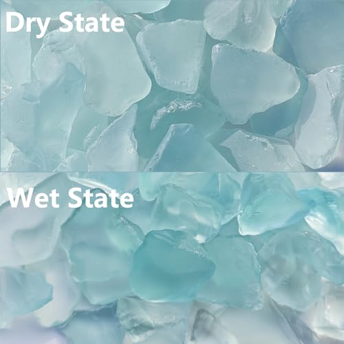 QYGL Sea Glass Block - 1LB Turquoise Frosted Sea Glass - Vase Filler and Aquarium Ornament, DIY Craft Supplies for Art, Sea Glass Decor, Beach Weddings, and Home Decor - color: Turquoise