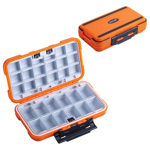 Goture Upgrade Small Tackle Box, Waterproof Fishing Lure Boxes, Fishing Bait Storage Lure Case Bait Plastic Containers Orange - color: Upgrade Orange(Size: 7.8'' L X 4.2'' W X 1.8'' H)