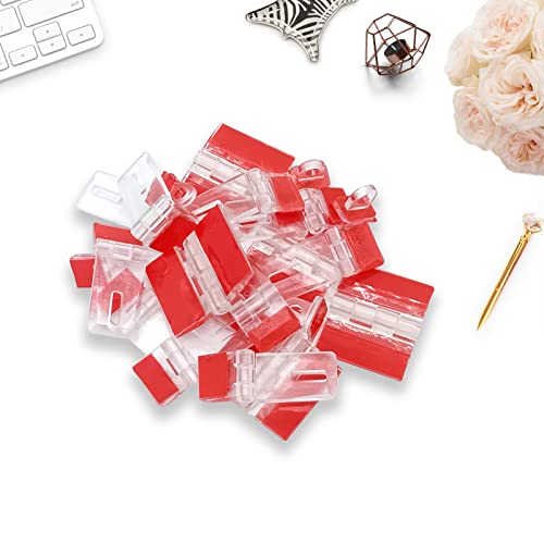 15 Pcs Acrylic Hinge 30x35 mm and Self-Adhesive Latch Buckles Kit, Transparent Plastic Continuous Piano Hinges,Self-Adhesive,for DIY Clear Containers, Acrylic Box, Cabinets, Aquarium