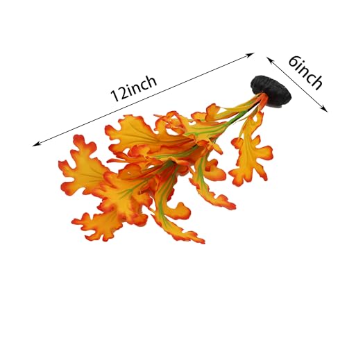 2-Pack 12 Inch Aquarium Silk Aquarium Plants, Artificial Plastic Plant for Small Tank, Goldfish, Fish Hides (Yellow, 12 Inch) - color: Yellow
