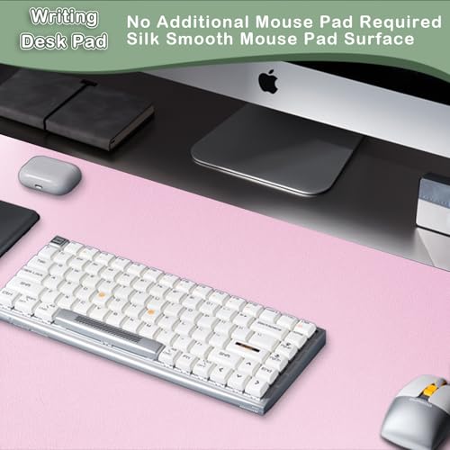 Boutilon Leather Desk Pad Protector,Non-Slip Mouse Pad,Laptop Desk Pad,Office Mouse Mat,Waterproof Leather Desk Blotter,Desk Writing Pad for Office and Home (S-Baby Pink,24"x 14") - color: Baby Pink, size: S 24" x 14"