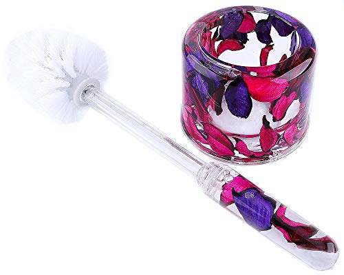 Locco Decor 5 Piece Acrylic Liquid 4D Floating Motion Bathroom Vanity Accessory Set Garden Theme Leaf Toothbrush Holder, Tumbler, Soap Dispenser, Soap Dish, Toiletbrush Holder Set - size: 5-piece, style: Leaf