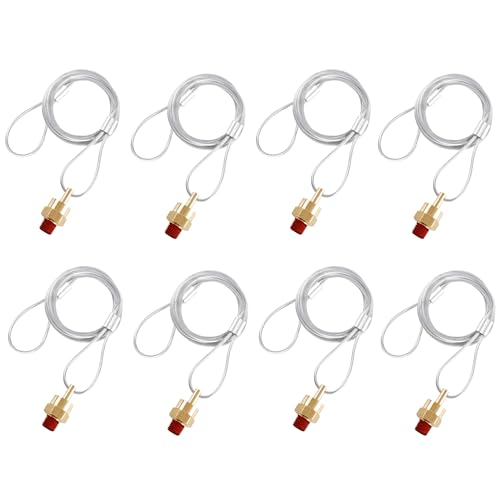1/4” Air Compressor Drain Valve with 60” Cable(5FT), Dazakoot Air Tank Drain valve Plug for Semi Truck, Replace for Haldex 12105-8PCS - style: 8 pcs