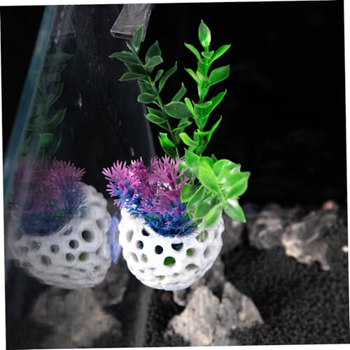 Shrimp Cave, 2.8x3.2 Inch Fish Tank Rocks with Suction Cup, Hollow & Multifunctional Fish Tank Accessories, Simulation Aquarium Decor for Home