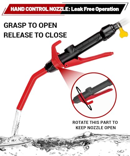 Electric USB Fuel Transfer Pump Battery Powered & Plug-In Power Supply, Portable Gas Pump For Gas Can, Gasoline Transfer Pump-Red