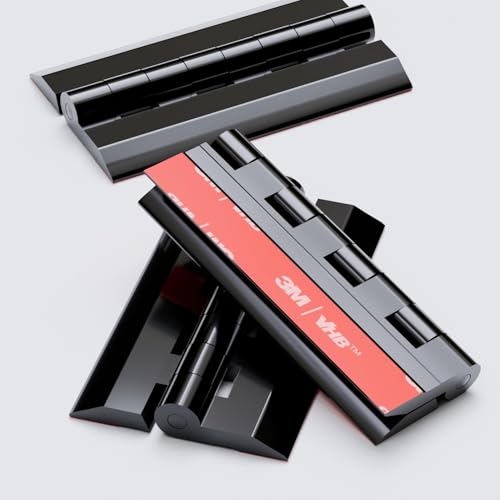 4X 75mm Black Acrylic Hinges. No Glue Required, Self Adhesive. Black Plastic Acrylic, 2 61/64-4 Pack-