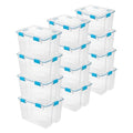 Sterilite 12-Pack Gasket Box, Weather-Resistant Storage Bins with Latching Lids, 80 Quart - Heavy-Duty Organizing Containers for Closet, Bathroom, and Office - size: 80 Quart, style: 12 Pack