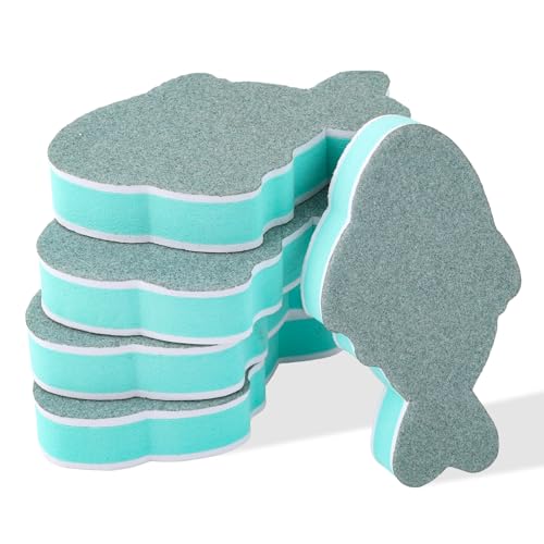 5pcs Double Sided Fish Tank Cleaning Brush, Fish Shape Aquarium Sponge Scrubber EVA Foam Pad Aquarium Cleaning Tool for Glass Kitchen Home