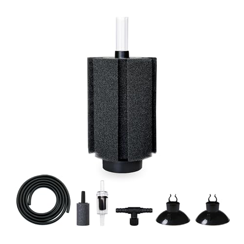 Aquarium Large Sponge Filter 80-90 Gal with Air Stone and Bio Ceramic Media, Quiet Sponge Filter for Fry, Betta, Shrimp Aquarium Fish Tank - size: Large(1 Pack) for 80-150 Gal