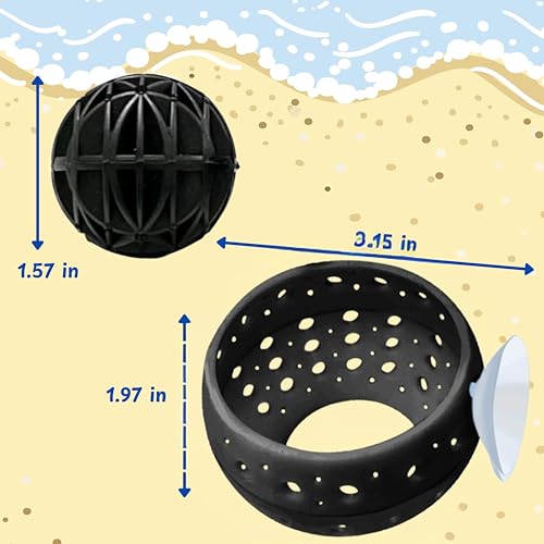 Betta Hideout Resting Spot with Filter Ball, Floating Log for Bettafish with Suction Cup, Betta Resting Spot, Hammock Float Aquarium Accessories, Aquatic Tunnel with Suction Cup (Black) - color: Black