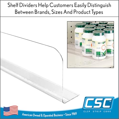 Clear Plastic Shelf Divider 1" H x 15-9/16" L with Adhesive Mount by ClipStrip