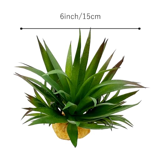 Reptile Artificial Plants Succulent Terrarium Decorative Desert Rainforest Plant Lizard Beard Chameleon Gecko Snake Amphibious Sea Turtle Tank Accessory (Agave-Set) - color: Agave-set