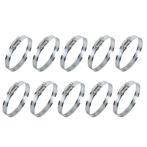 10Pcs Narrow Band 12mm Steel Adjustable Hose Clamp Hoop 59-82mm HC59-82/12 (59-82mm) - size: 59-82mm