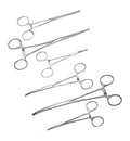 6-Piece Hemostat Forceps Set - Stainless Steel Straight & Curved Clamps, 6 Piece Multi-Purpose Locking Forceps for Fishing, Crafts, Medical, and Hobby Use (8", 6.25" and 5")