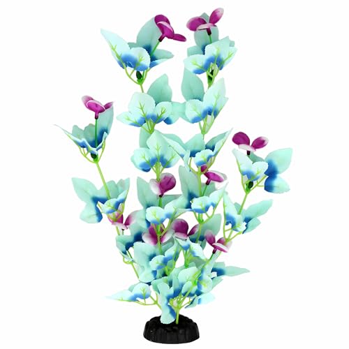 16 Inch Aquarium Fish Tank Plant Betta Fish Tank Decor,2 Pack Silk Aquarium Plants for Aquarium Decoration (White-Blue) - size: White-Blue