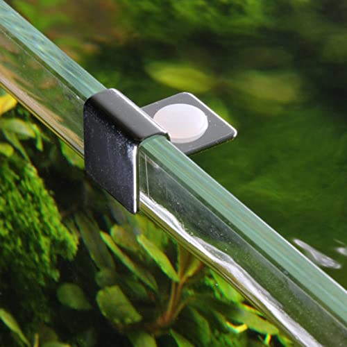 Suxgumoe Aquarium Cover Clips, 4 Pcs 6mm / 8mm / 10mm / 12mm Stainless Steel Fish Tank Glass Cover Clip Support Holder Universal Lid Clips for Rimless Aquariums (6mm) - size: 6mm