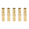 X AUTOHAUX 10mm Brass Barb Hose Fitting Straight Union Connector for Air Water Gas Oil 5pcs - size: 10mm