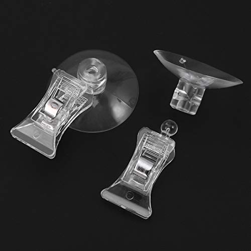 POPETPOP Aquarium Feeding Clip with Suction Cup - Underwater Fish Food Holder for Seaweed and Veggies Fish Tank Feeding Tool 2.36 Inch Size