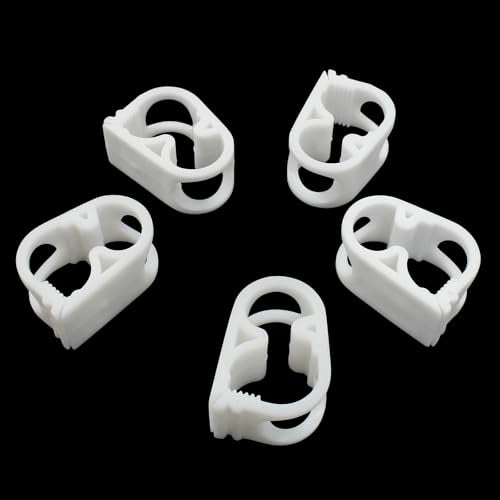 1/4" - 1/2" Plastic Tubing Clamps, 5 Pcs Adjustable Tube Clamp, Peg Tube Clip, Laboratory Pinch Valve Flow Control Hose Clamp for Control Wine, Beer Bottle and Infusion Bottle (White) - size: 1/4" - 1/2"