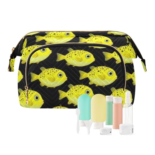 Cosmetic Travel Bag Zipper globefishes Aquarium Fish Tank Lovers (longword) Women's Coin Change Purse for Personal Items Organizer