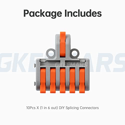 10Pcs Mini Electrical Wire Connectors, DIY Splicing into 4/6/8/9/10 Way Quick Connector Terminal Blocks (1 in 5 Out, Nylon) - style: 1 in 5 out, nylon