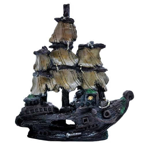 M2cbridge Aquarium Decor Castle Shipwreck Ornament Underwater Landscape(Galleon) - color: Galleon