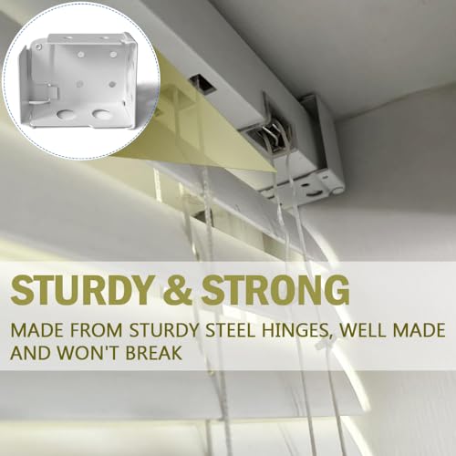 2pcs Mini Blind Brackets, Metal Window Blind Brackets, White Window Blinds Headrail Holder Bracket for Low Profile Blinds - size: 2-1/2x1-3/4inch