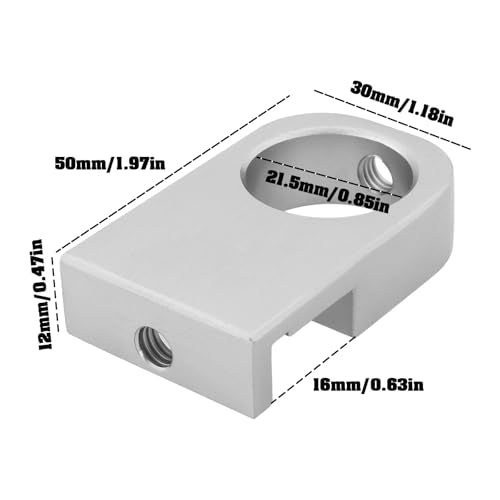 The Lord of the Tools 2pcs Aluminum Alloy Pipe Holder Clamp Distance 16mm Aperture 21.5mm for Aquarium Inlet and Outlet Pipes, L