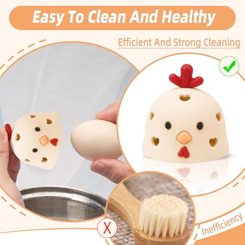 Silicone Egg Brush Cleaner, Egg Cleaner for Fresh Eggs, Egg Scrubber for Fresh Eggs, Egg Washer for Fresh Eggs, Reusable Cleaning Tools for Egg Washer (Khaki) - color: Khaki