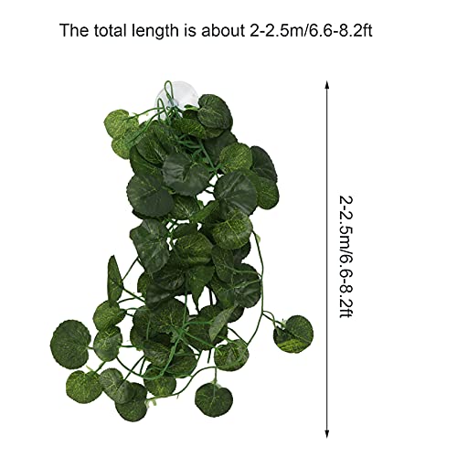 Tall Fish Tank Plant for Reptiles,Leopard Gecko Tank Plants Reptile for Terrarium, Silk Aquarium Plants for Betta Fish (Green Shell)