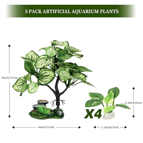 EDGCTYU Betta Fish Tank Decor, Silk Aquarium Plants for Aquarium Decoration and Fish Tank Decoration