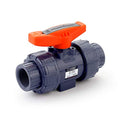 HYDROSEAL Kaplan 1” PVC True Union Ball Valve Threaded (NPT) with Full Port, ASTM F1970, EPDM O-Rings and Reversible PTFE Seats (1'') - size: 1''