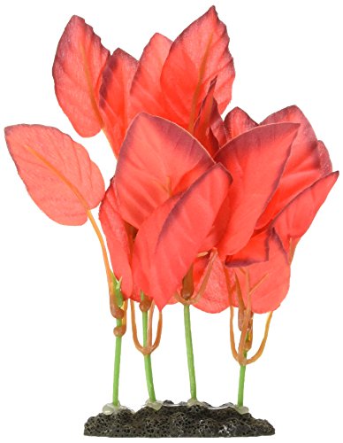 Marina Naturals Red Foreground Silk Plant – Fish Tank Decoration Mimics Live Aquarium Plants Red Small - size: Small