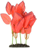 Marina Naturals Red Foreground Silk Plant – Fish Tank Decoration Mimics Live Aquarium Plants Red Small - size: Small