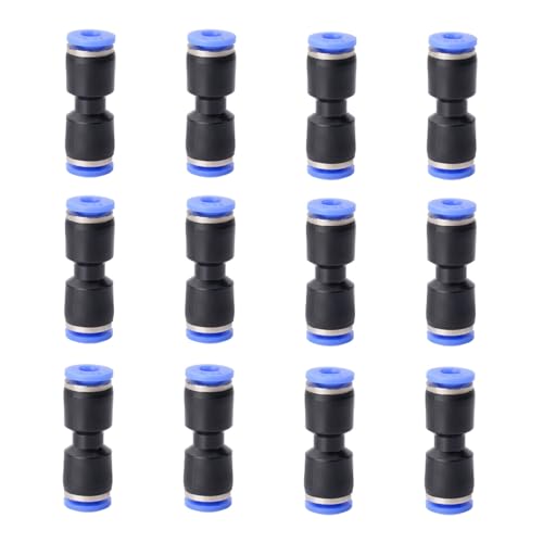 12PCS Straight Push Connectors Quick Release Plastic Push to Connect Fittings 5/32" inch Quick Connect Air Hose Fittings (5/32'', Blue) - size: 5/32'' 12PCS