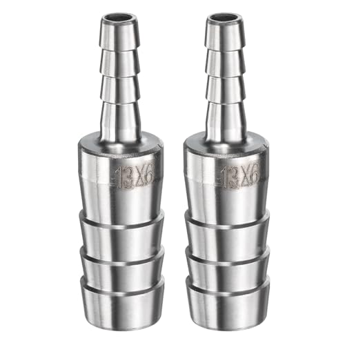 uxcell 1/2" to 1/4" Hose Barb Reducer Pipe Fitting 304 Stainless Steel Adapter Fluid Exchanger Connector for Water Oil Fuel Gas Pipe Connections 2pcs - size: 1/2" to 1/4"