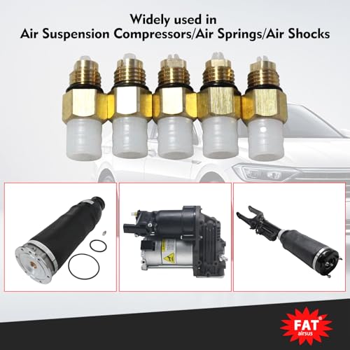 5Pcs Air Suspension Repair Kit M8 Air Valve Compatible with Mercedes-Benz W164 W221 W212 W211 W220 W251 Air Connector Tube Brass Fittings 1643200625 2123200358 2123200325 37126795013