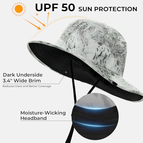 KastKing Sol Armis UPF 50 Boonie Hat - Sun Protection Hat, Fishing Hat, Beach & Hiking Hat, Paddling - color: R: Prym1 Glacier Fade, size: Laser-vented Design