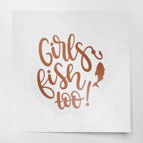 Decal Stickers of Girls Fish Too (Nut Brown) (Set of 2) Luxury Weatherproof Decal Stickers for Laptop Desktop Smartphone Car Dirt Bike Wall Room Mason Jar Bathtub Door - BICVER1c33531NB0124 - color: Nut Brown, size: 3.8'' x 4.1''