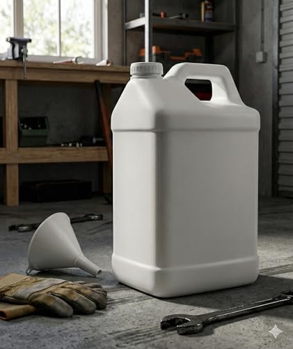 kitchentoolz 2.5 Gallon Water Jug – Heavy-Duty HDPE Carboy for Automotive Used Oil & Liquid Storage – 10 Quart Mixing Container with Secure Lid – Made in USA - White - color: White