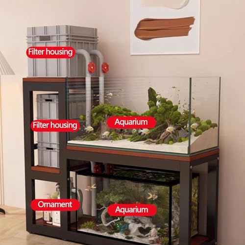 Metal Fish Tank Stand, Non-slip Pads, Multi-tiered Design, Sturdy Support(White A,120cm/47.2in) - color: White A, size: 120cm/47.2in