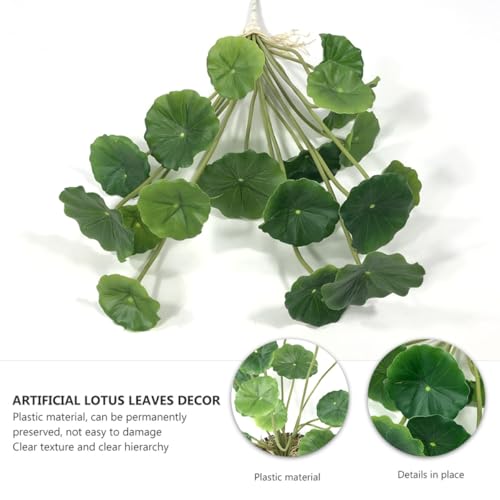 Artificial Lotus Leaves Home Decor 2pcs Simulated Plastic Lily Pads Decorative Greenery for Indoor Table and Aquarium Display
