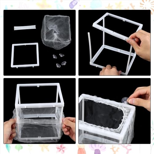 Fish Breeder Box - Fish Isolation Box Mesh Box, Aquarium Breeder Box, Fish Fry Hatchery, Juvenile Separation Net with Suction Cups, Nursery for Guppy Shrimp - color: small