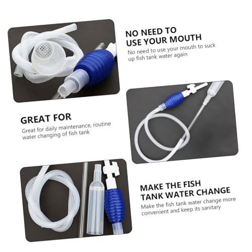 LIOOBO Manual Fish Tank Water Changer Pump, Aquarium Gravel Vacuum Cleaner Tool with Hand Pump, Medium Size Siphon for Fish Tank Water Change and Gravel Cleaning