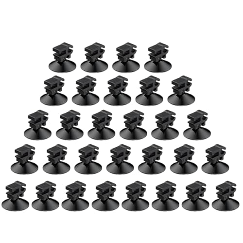 Aquarium Suction Cups for Tubing – 30 Pieces Holders, Fish Tank Cable Clips | Air Pump Power Cord Wire Tube Airline Hose LED Strip Decoration, Aquarium Accessories for Tanks and