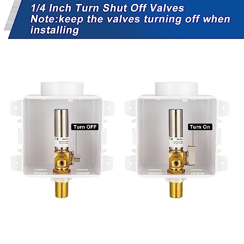 EFIELD Universal Ice Maker Box,1/2-Inch Sweat MIP Inlet with Installed 1/4-Turn Ball Valve with Stainless Steel Water Hammer Arrestor,(IM030) - size: with SS Arrestor, style: MIP