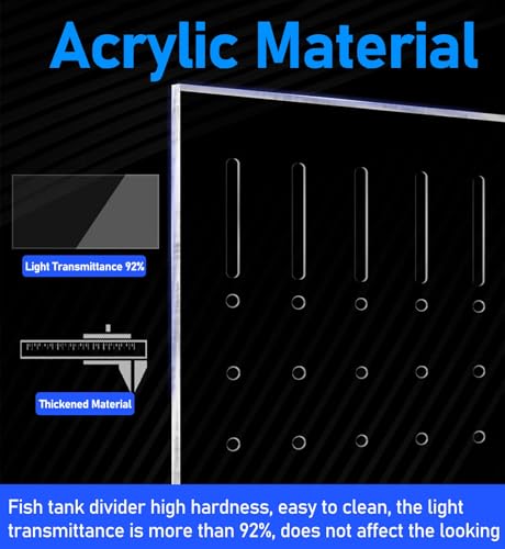 Acrylic Fish Tank Divider - 54x65cm Transparent Aquarium Partition Board for Effective Fish Separation, Baffle Cover & Tank Organization, Ideal Fish Barrier Solution - size: 54x65cm/21.2x25.5in