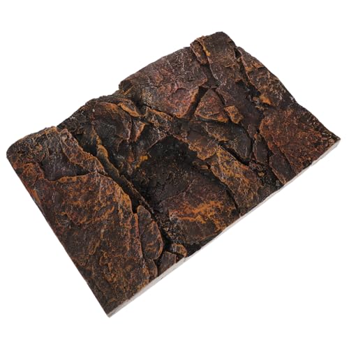 3D Textured Rock Background Board for Reptile and Aquarium Tanks Realistic PU Texture Habitat Decor Natural-Looking Terrarium Backdrop for Lizards Turtles Amphibians and Fish